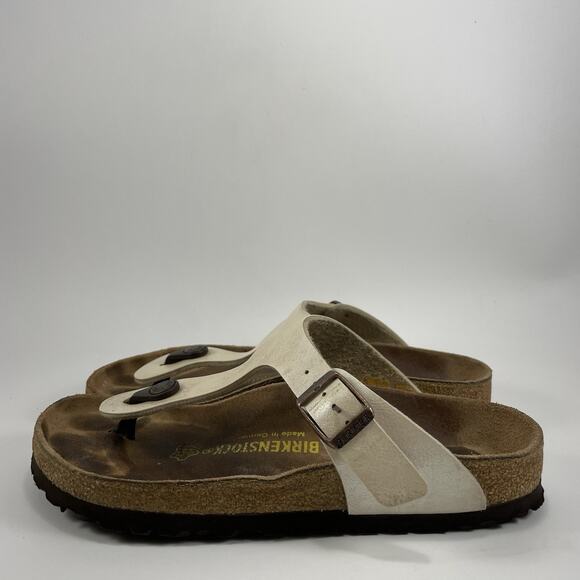 Birkenstock Gizeh Thong Sandals Womens Size 36 US 5-5.5 Beige Pearl Flip Flops - Picture 4 of 9